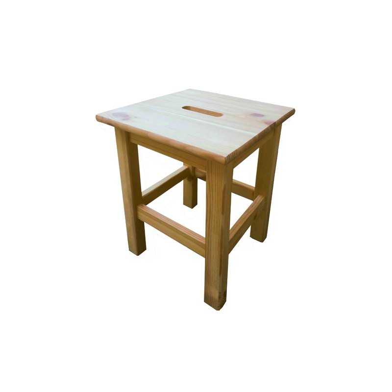 Tabouret En Pin Séché 30x30x44h – Épaisseur Plateau 16mm – Capacité