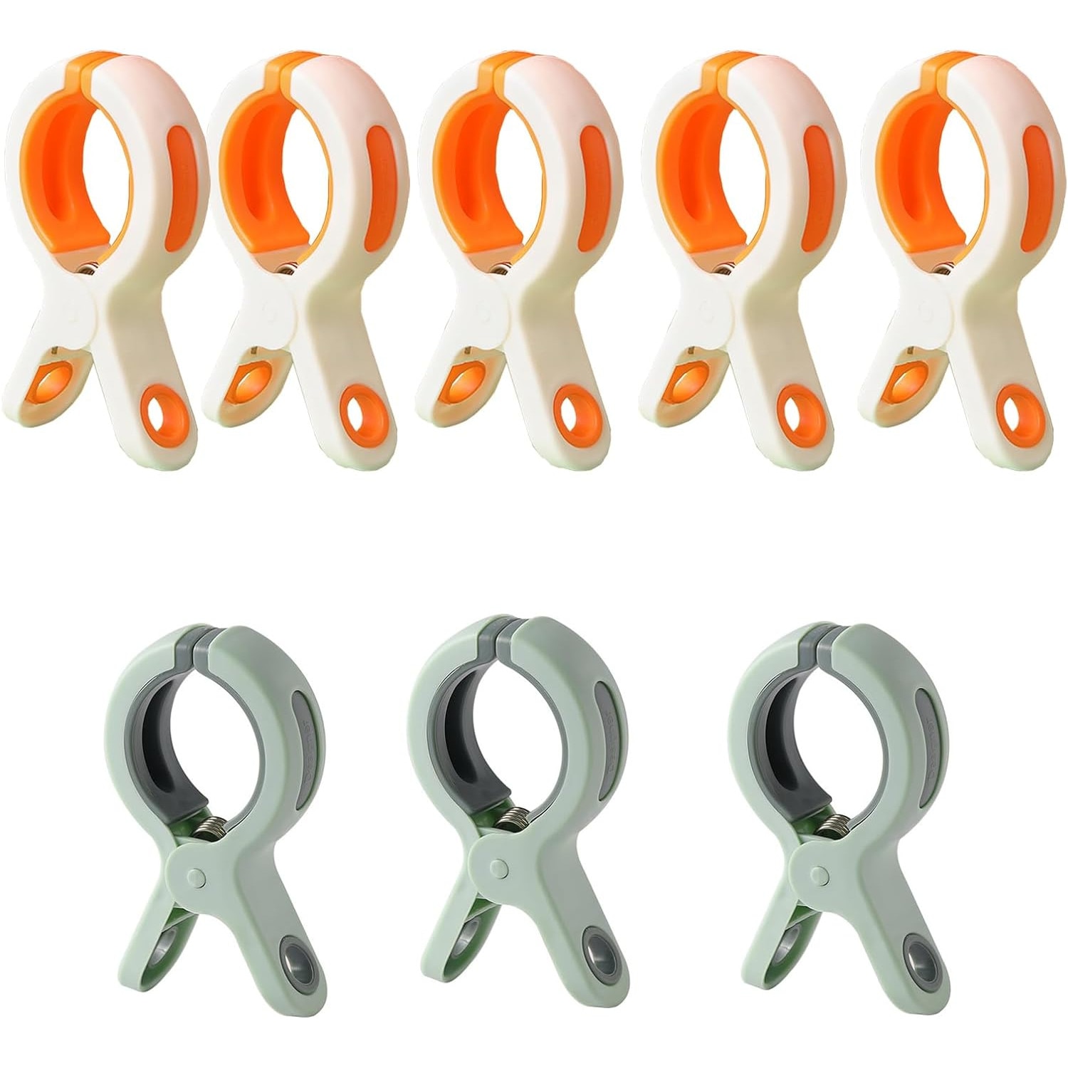 Patères à vêtements en plastique blanc et vert, 10,6 x 6 x 2,2 cm, lot de 8