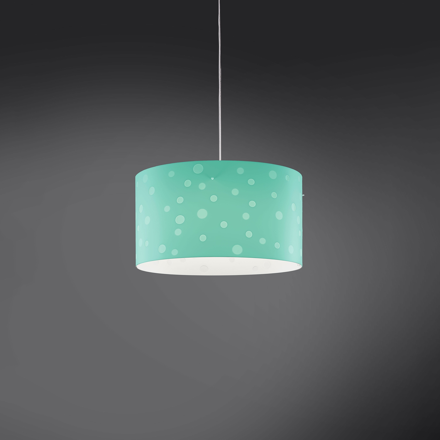 Sospensione Moderna A 1 Luce Pois Xxl In Polilux Bicolor Verde Made...