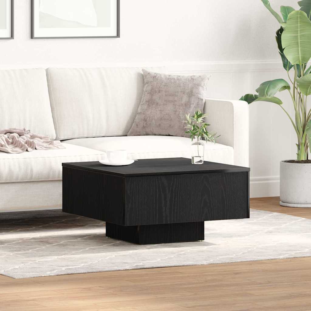 Table Basse Chêne Noir 60 X 60 X 31,5 Cm Bois D'Ingénierie Vidaxl