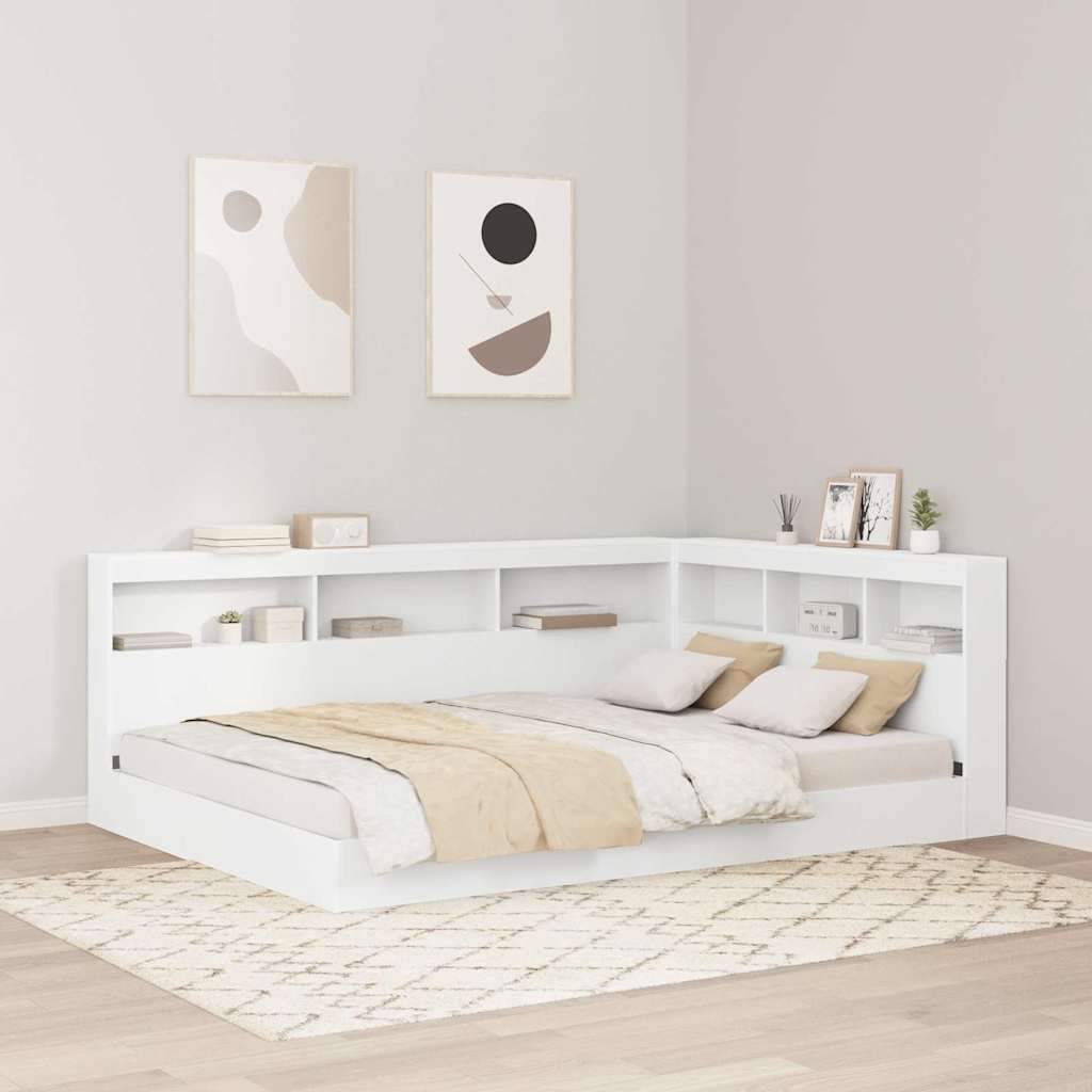 Storage Headboard With Shelf White 140 Cm Engineered Wood Vidaxl