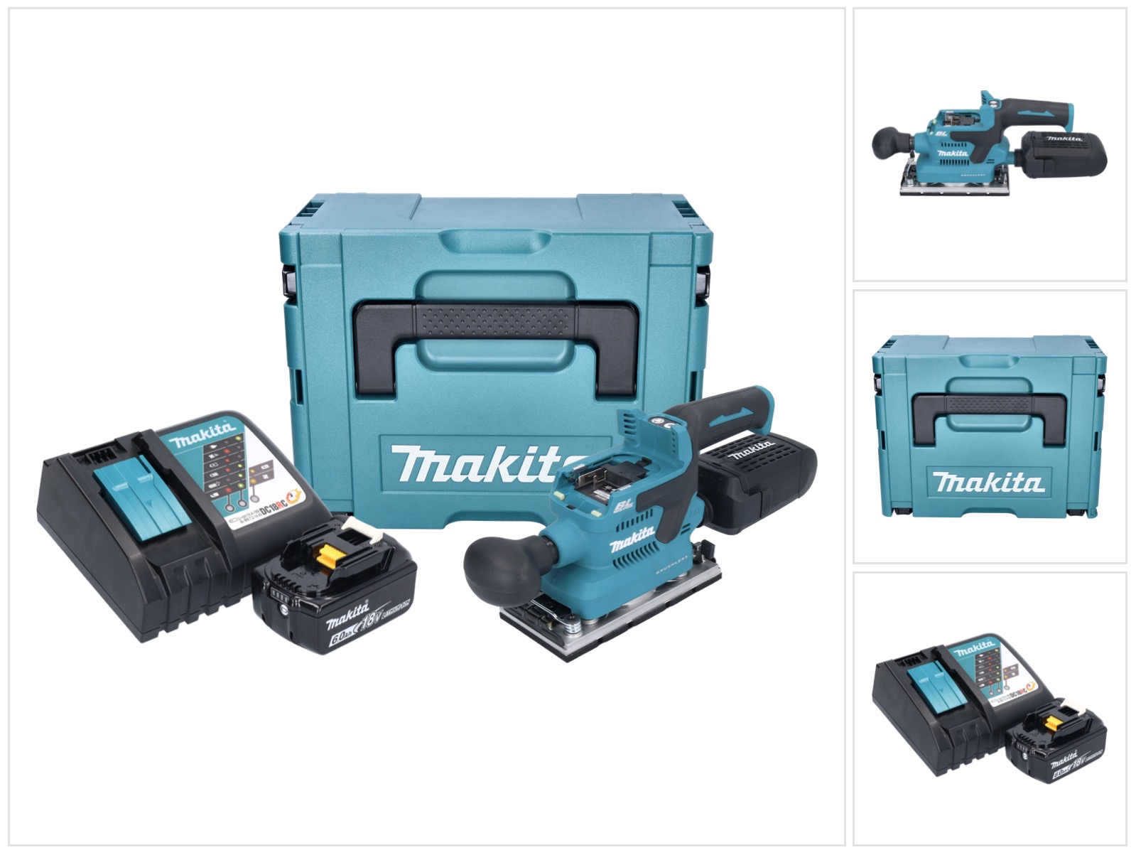 Makita Dbo 382 Rg1j Akku Schwingschleifer 18 V 93 X 185 Mm Brushless + 1x Akku 6, 0 Ah + Ladegerät + Makpac