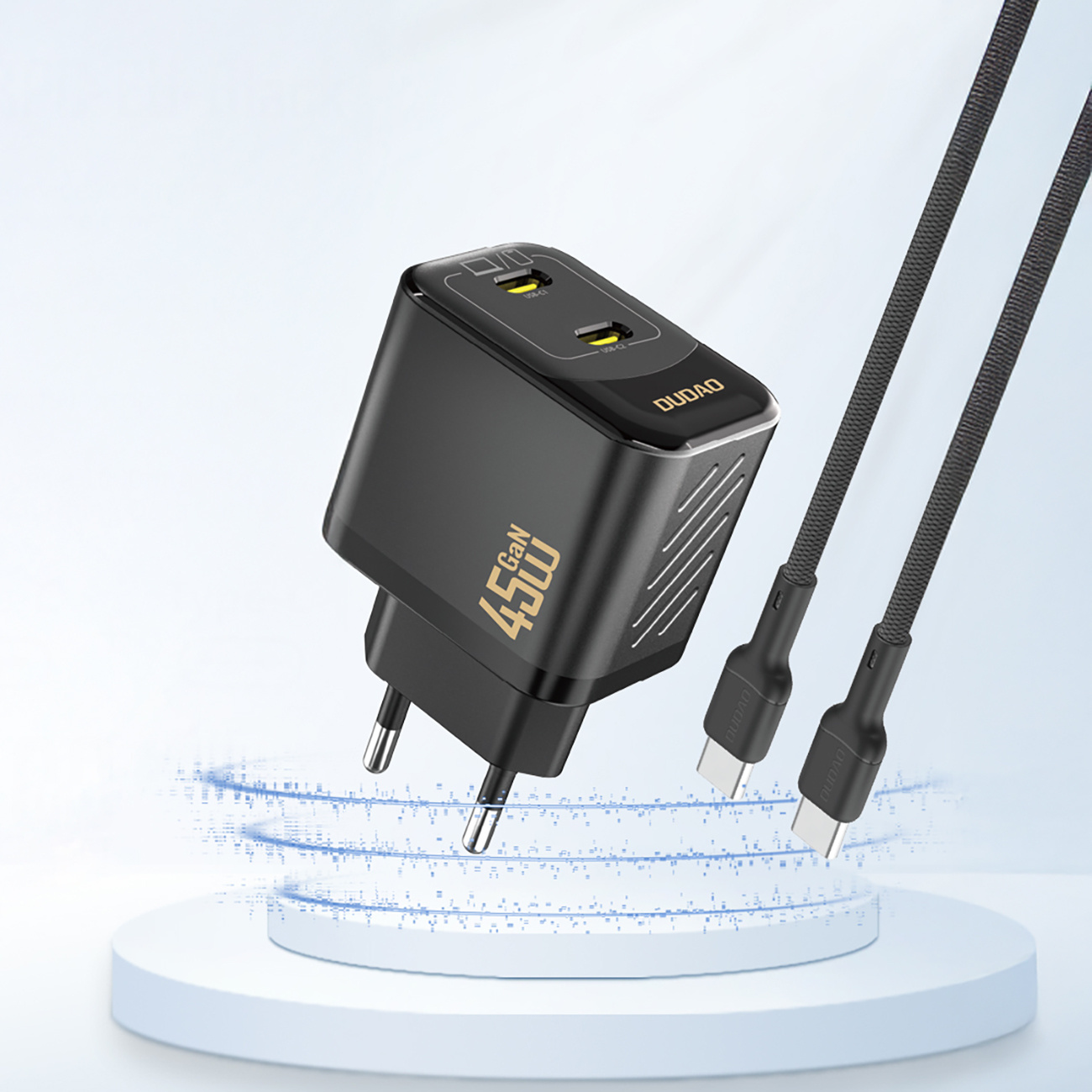 Oem Schwarz 2Xusb-C Gan Pd 45W Wandladegerät