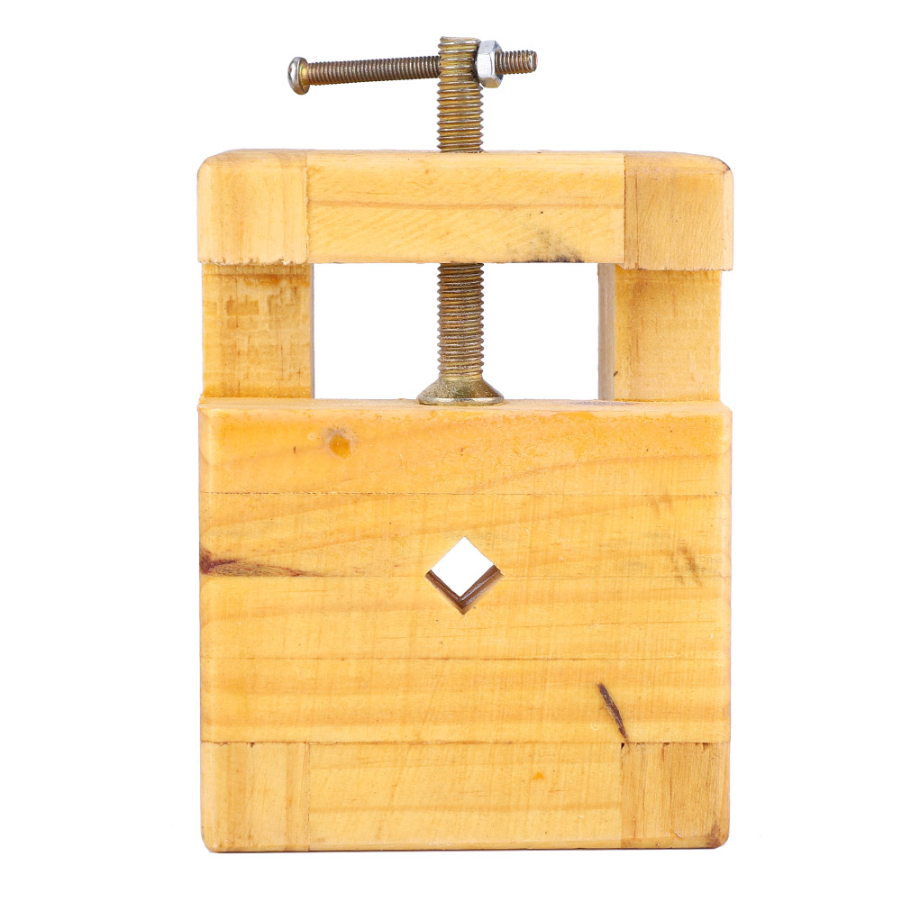 Étau de table en bois et acier, ouverture 60 mm, base antidérapante, grand modèle