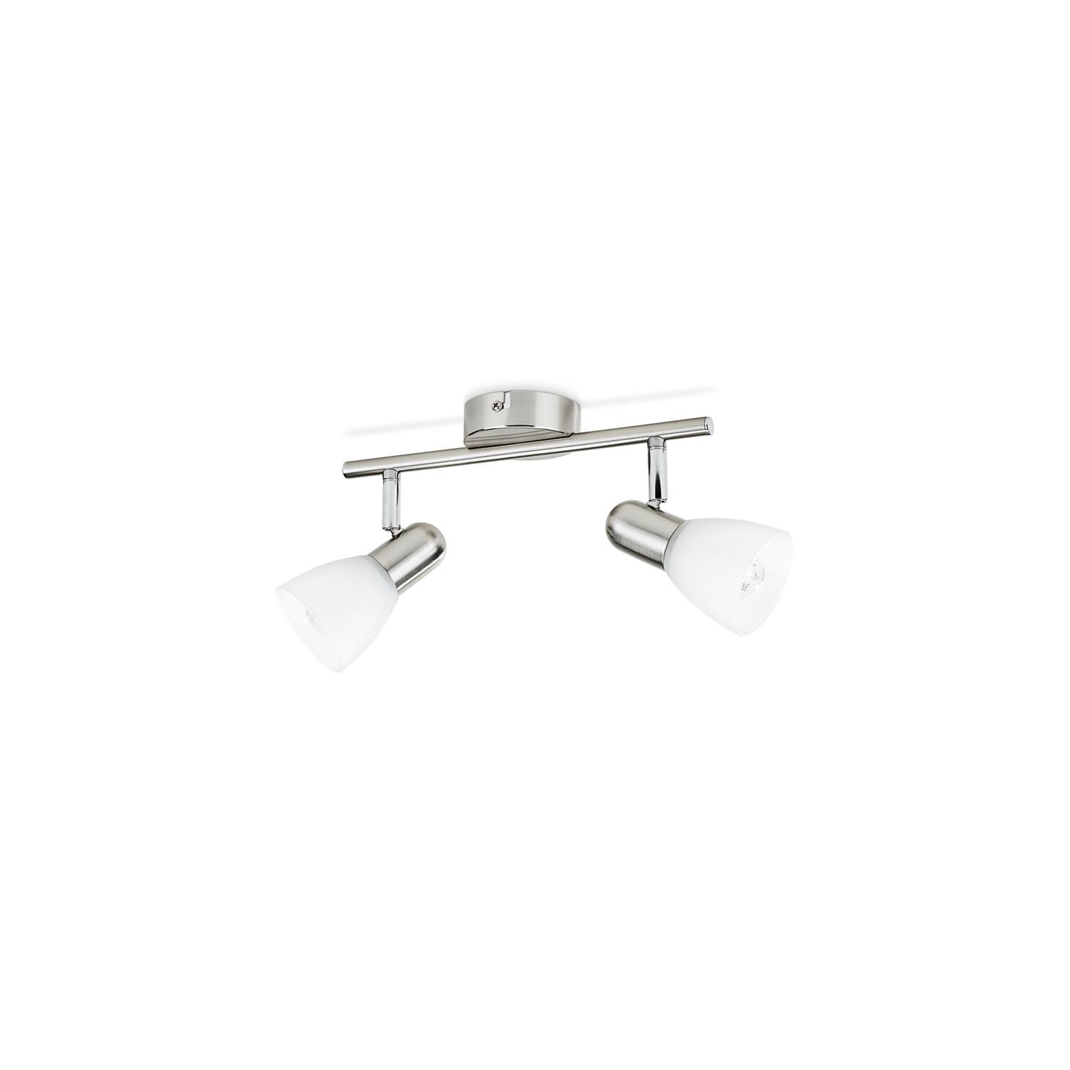 Philips Weiß - 2-Flammiger Burlap Metallstrahler E14 Ip20 Nickel Sockel - 5023217E7 - Bild 5