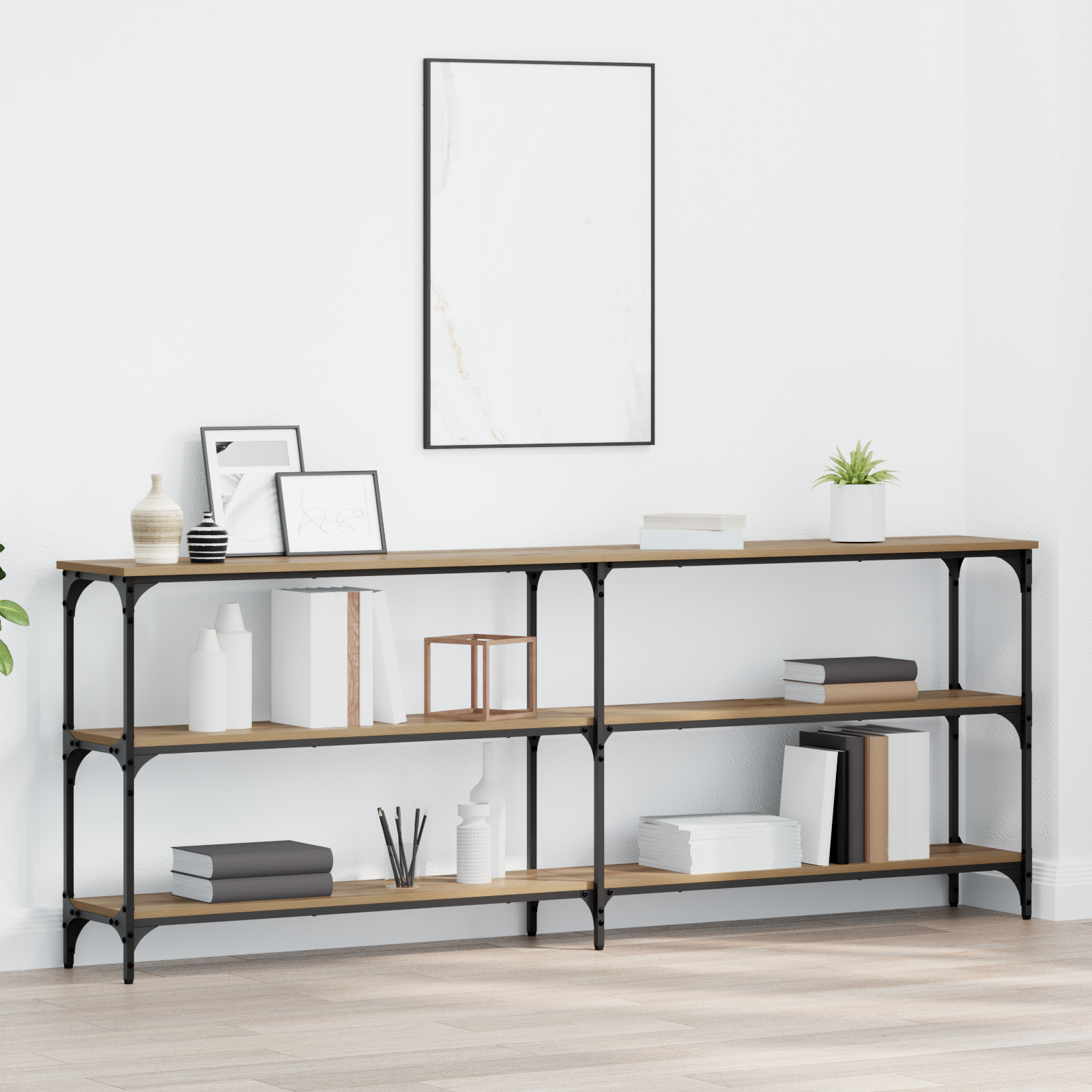 Table Console Chêne Artisan 200x29x75 Cm Bois D'Ingénierie Vidaxl