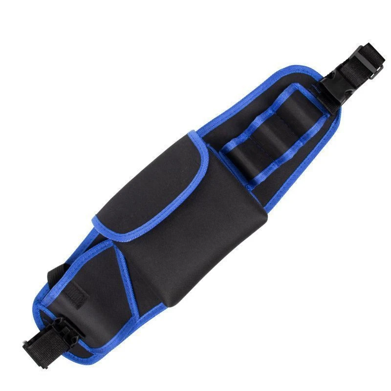 Ceinture porte-outils avec porte-perceuse et poche, sangle de taille ajustable, tissu Oxford noir