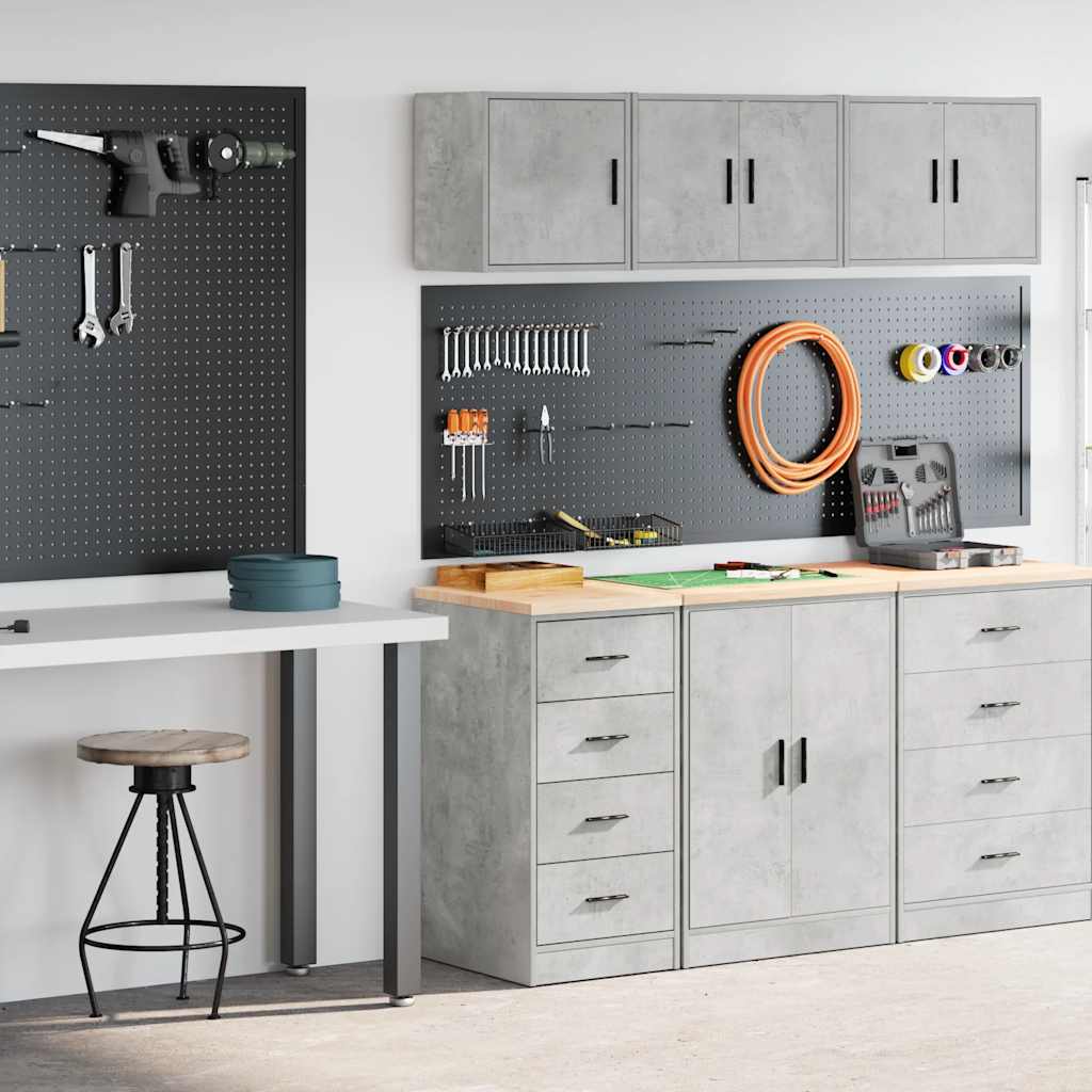 Armoire de garage en bois d'ingénierie et pin, plan de travail, 2 pièces