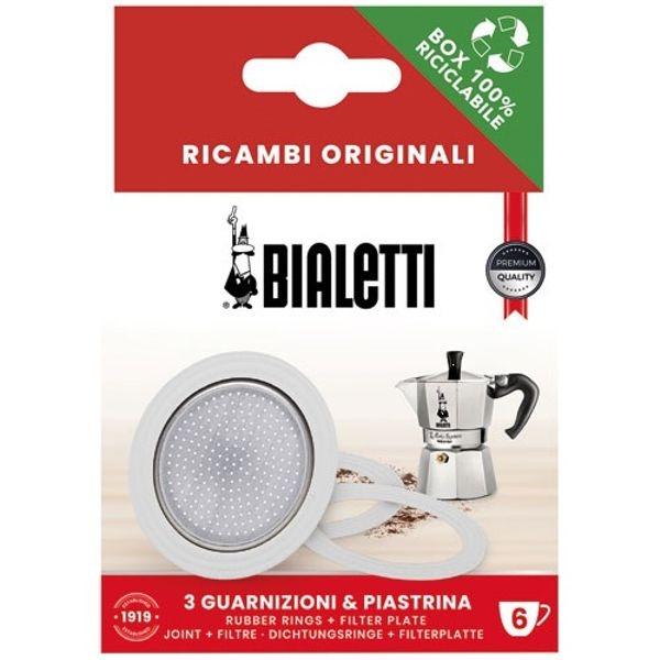 Bialetti Grau Kit Dichtungen Aus Gummi Und Aluminiumfilter Silber