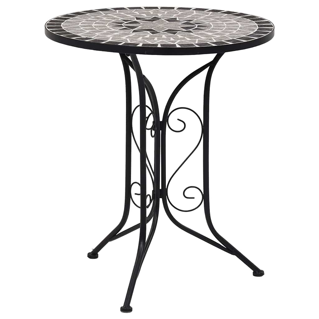 Vidaxl Mosaic Bistro Table Grey 60Cm Ceramic