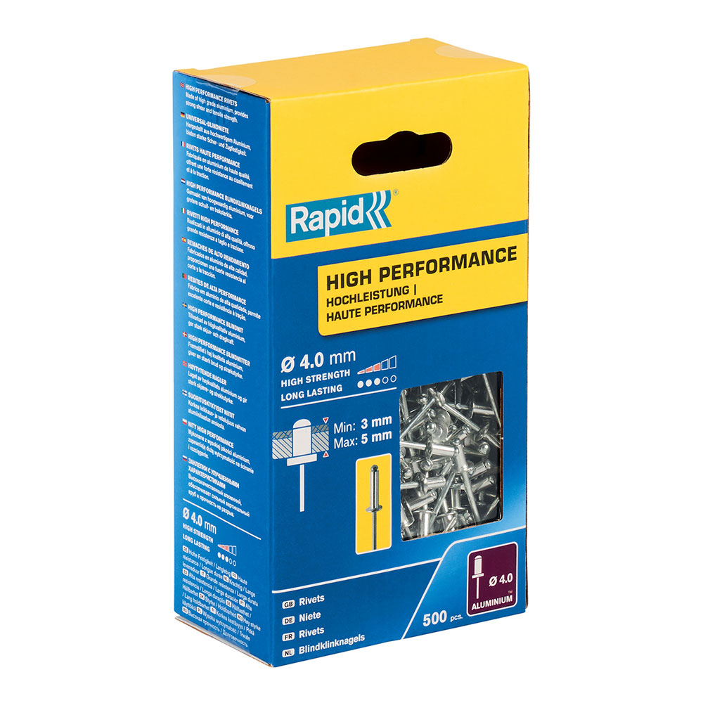 Rapid Schachtel 500 Nieten Ø4x8mm - Hochleistung 5001432