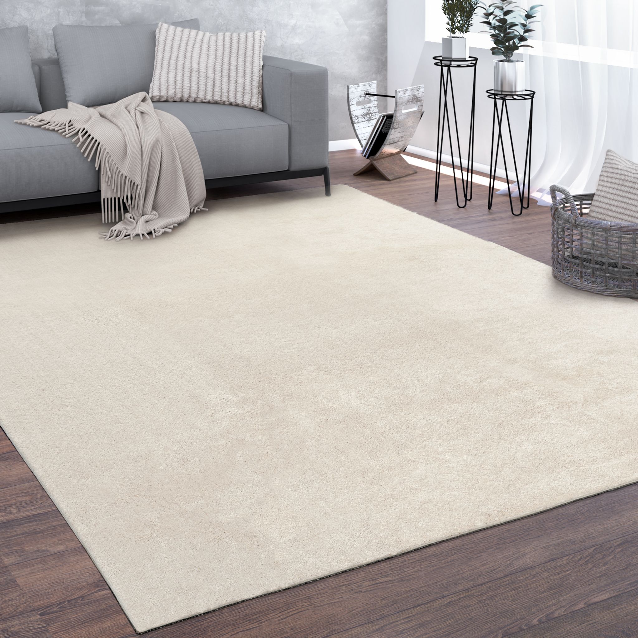 Paco Home – Tapis Shaggy Lavable 200x280 Cm – Poils Ras En Polyester