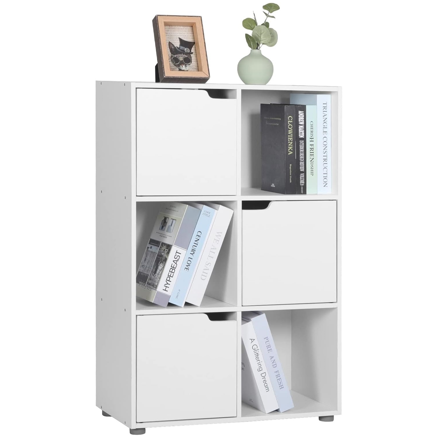 Woltu - Bibliothèque Armoire 59,7x29,7x91cm Étagère De Rangement En Mdf