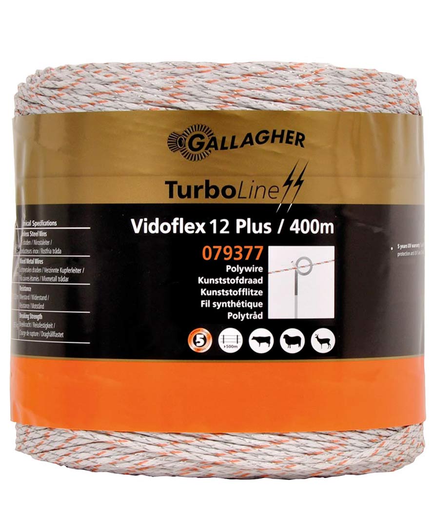 Gallagher Weiss Gartenzaun, Falscher Faden (400 Meter / ) - Vidoflex 12 Plus - Bild 3