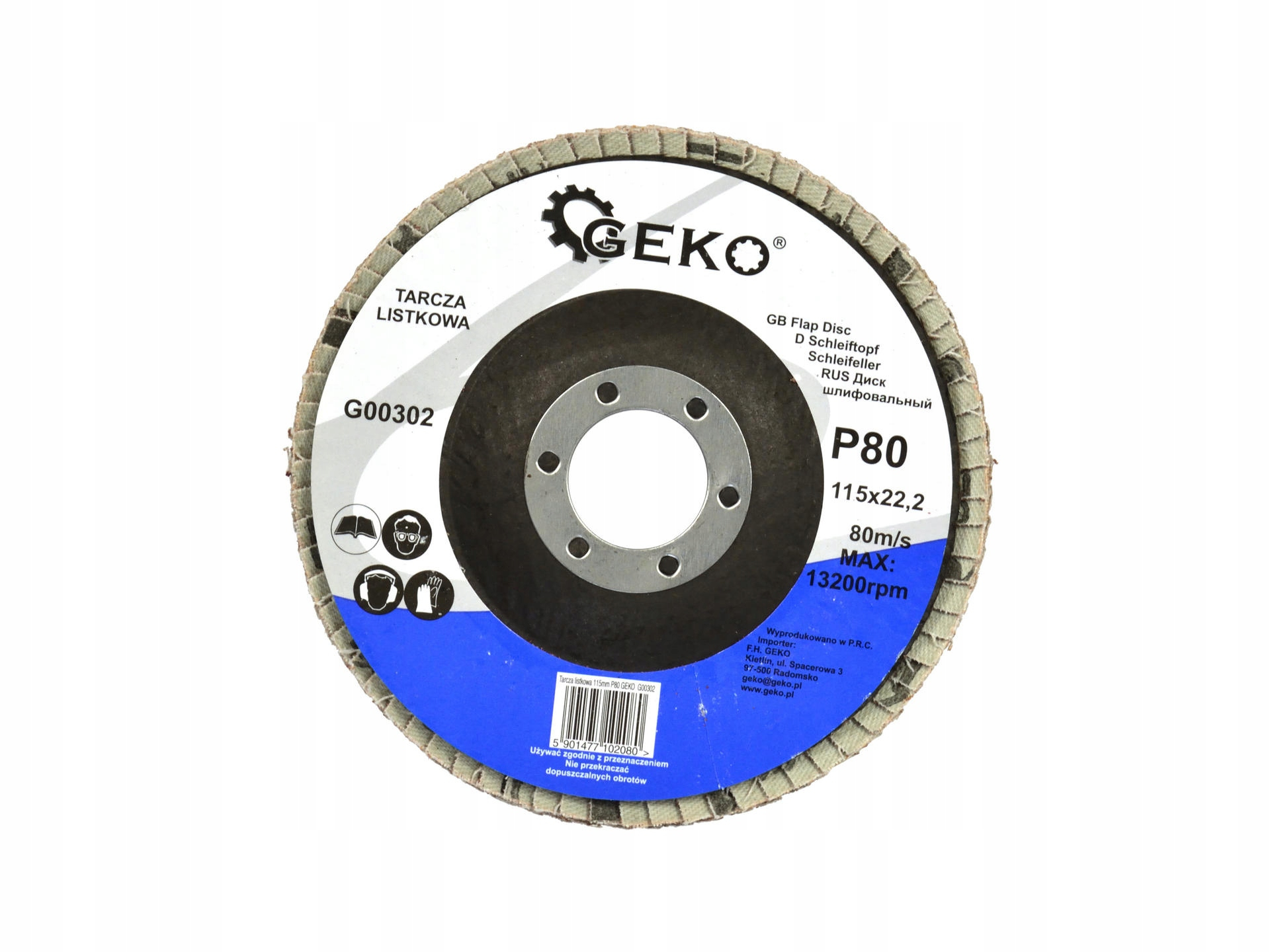 Import Fächerscheibe Geko Flap Disc Körnung P80 Durchmesser 115 Mm