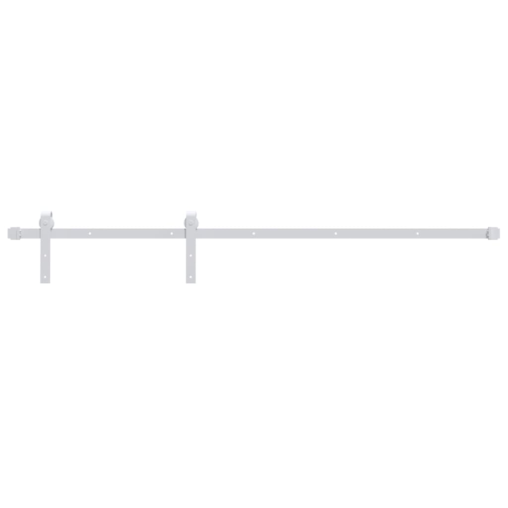 Sliding Door Hardware Kit 200 Cm Steel White Vidaxl