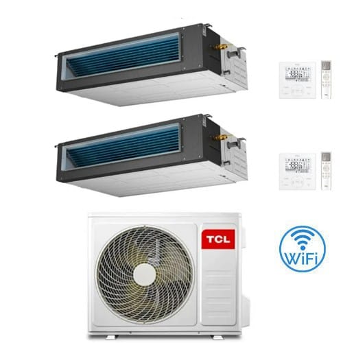 Climatizzatore Condizionatore Tcl Canalizzato Wi-fi R32 Dual Split Inverter 12000 + 18000 Btu Con U.e. Mt3240 Classe A++/a+ Novitá