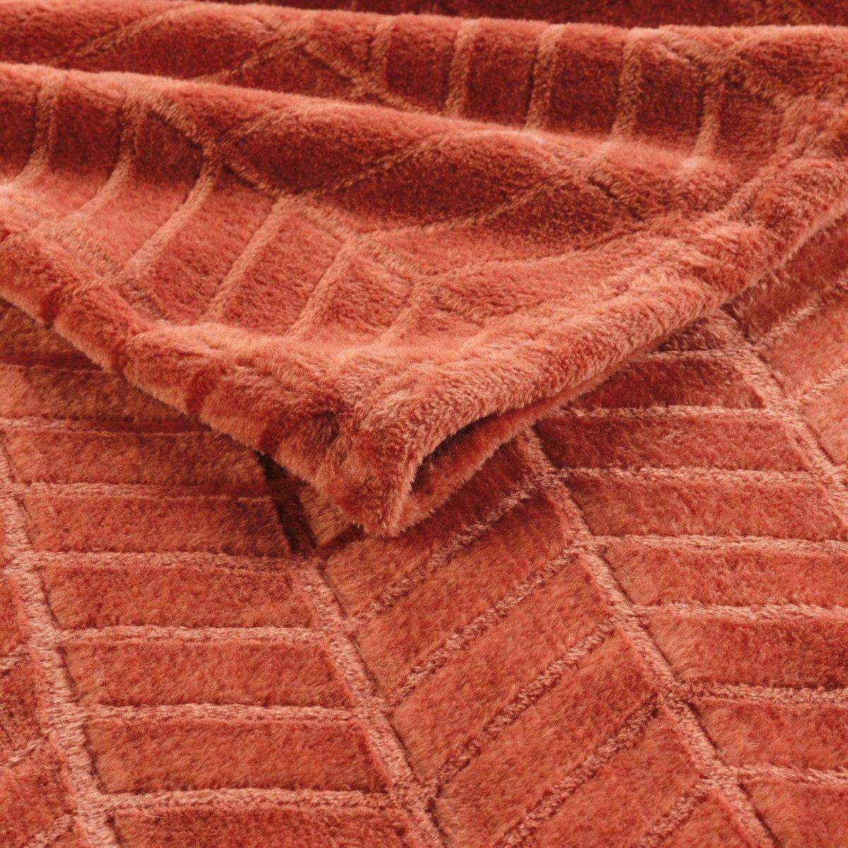 Bricoline Douceur-dinterieur Arya Plaid Terrakotta 180 X 220 Cm