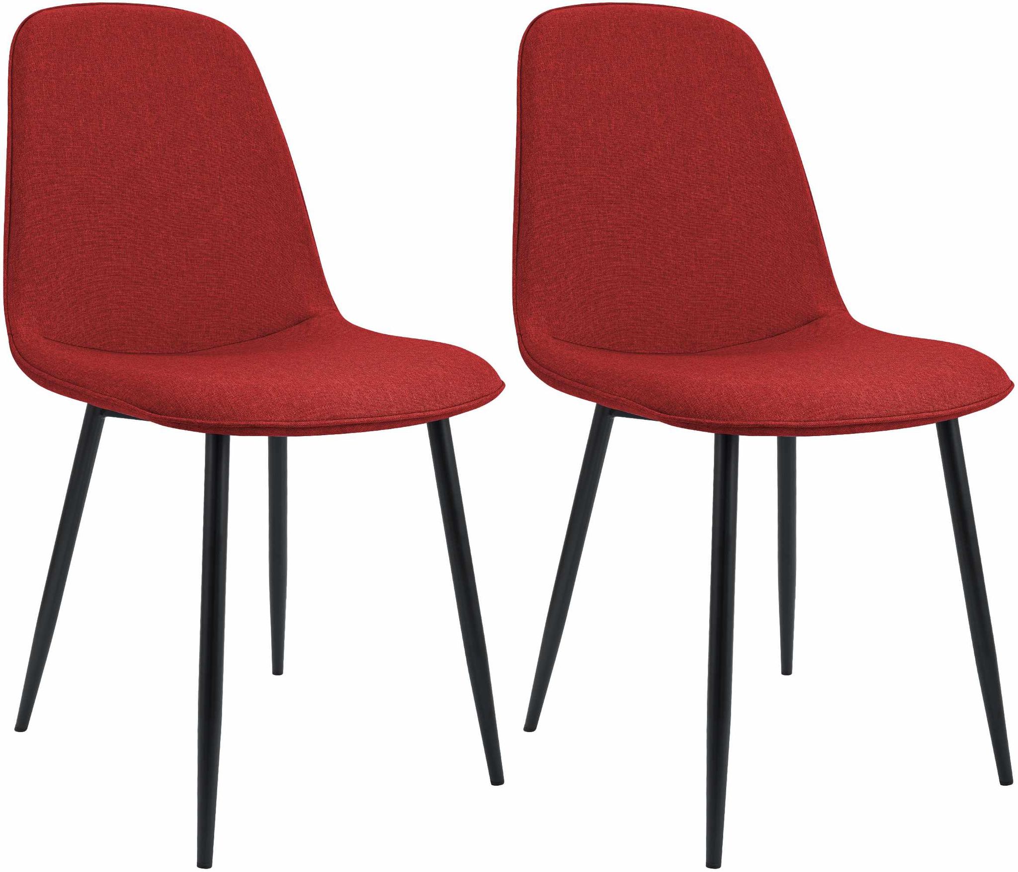 Lot De 2 Chaises De Salle À Manger Maryam Rouge Tissu