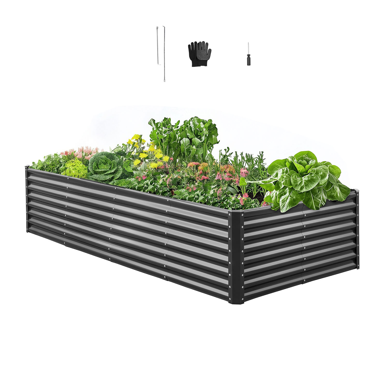 Mophorn - Vevor Jardiniere 240x120x60 Cm Lit De Jardin Sureleve Metal