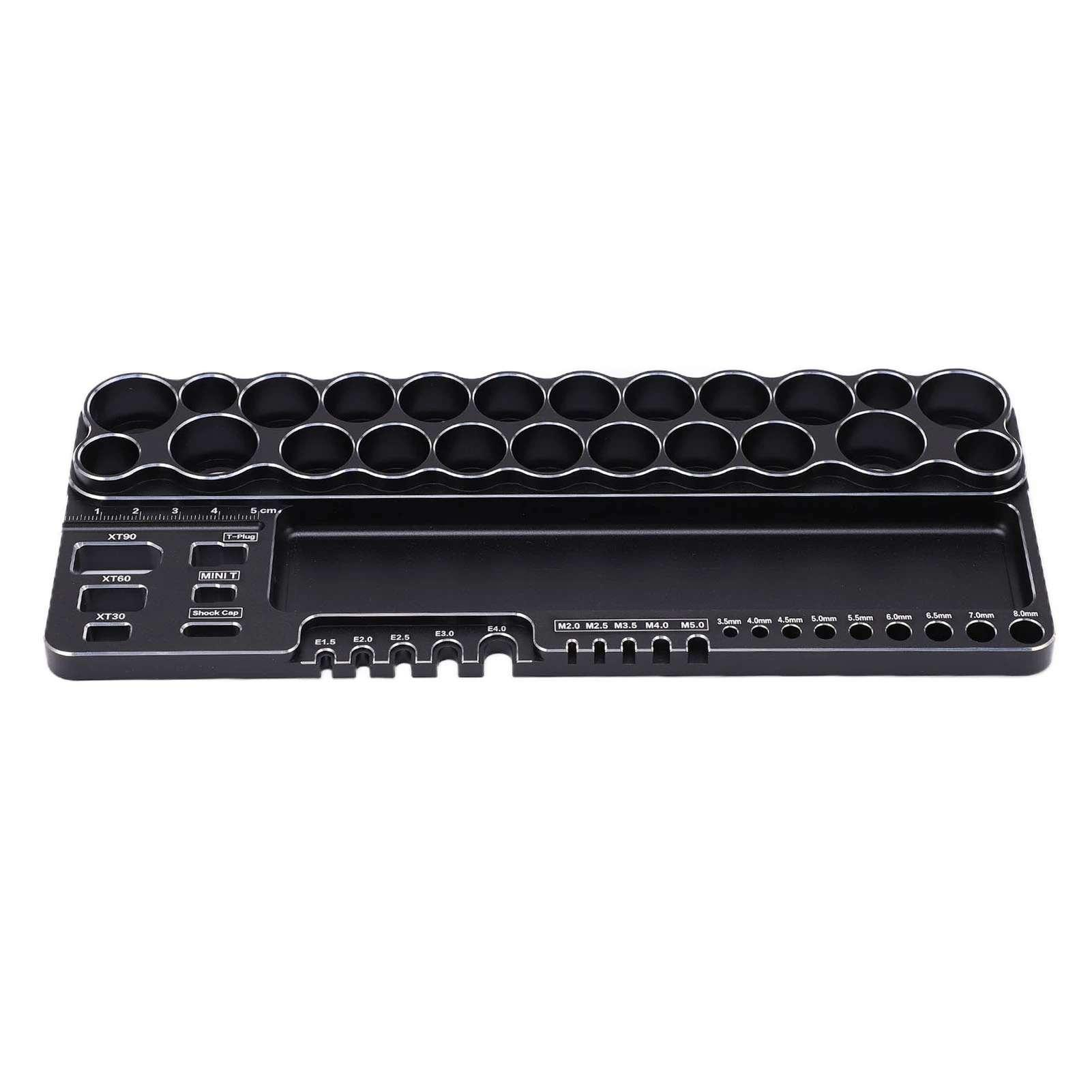 Support de rangement pour outils RC en alliage d'aluminium, 250 x 98 x 19 mm, noir