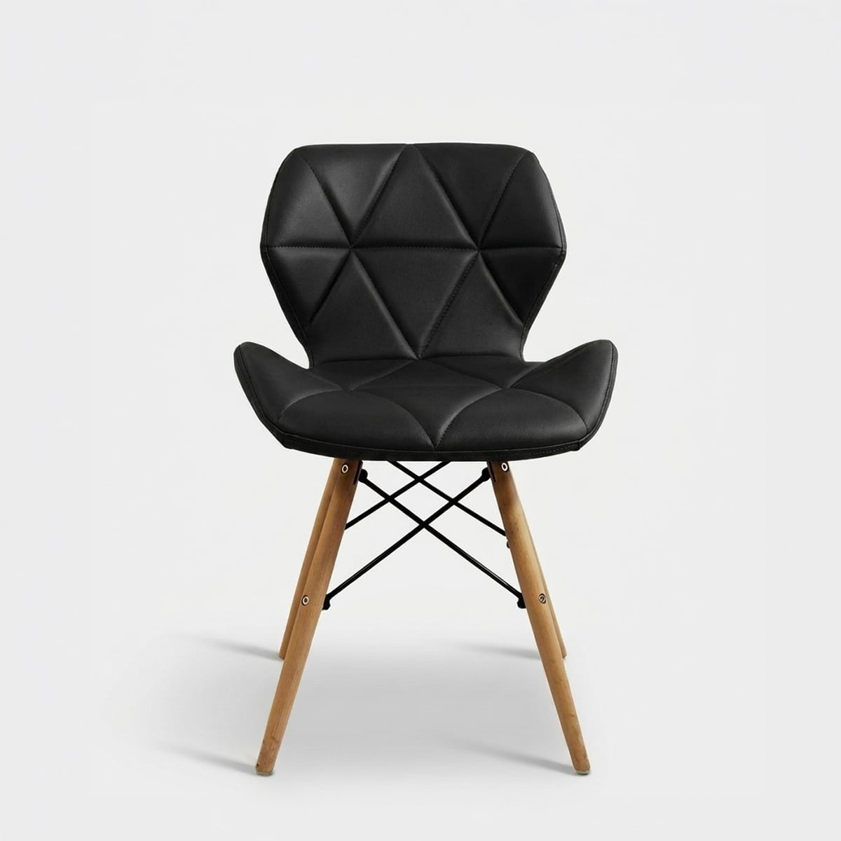 Chaise Moderne En Similicuir Et Bois Annapolis - Noir
