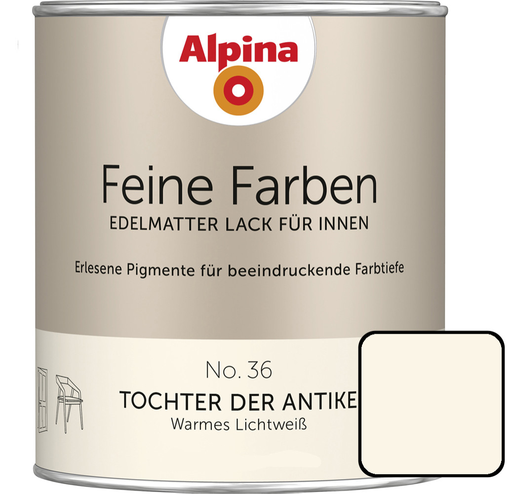Alpina Feine Farben Lack No. 36 Tochter der Antike  lichtweiß edelmatt 750 ml - Image 4