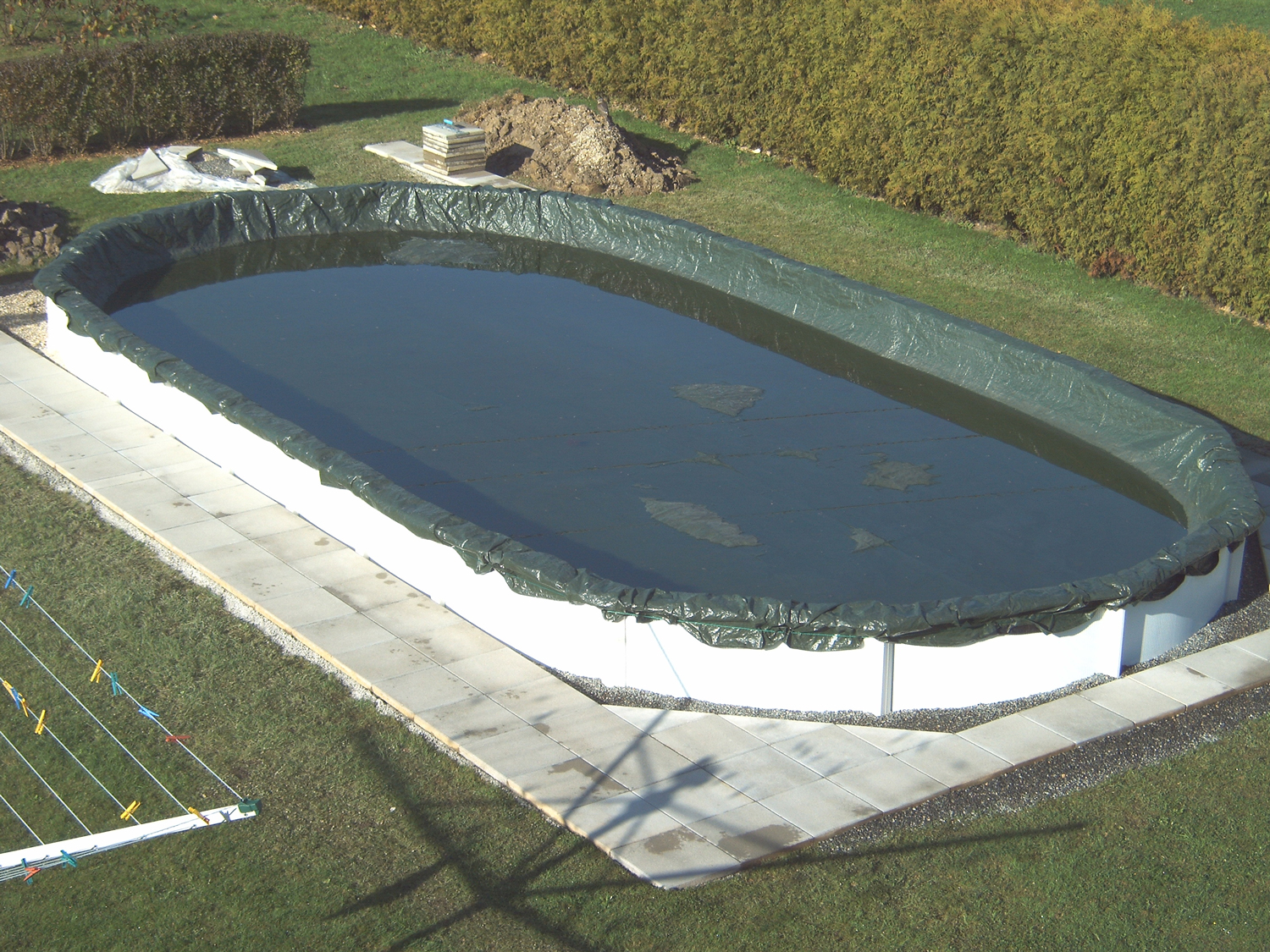 Steinbach Grün Abdeckplane 'Winter' Für Ovale Swimming Pool Stahlwandbecken, 550 X 360 Cm