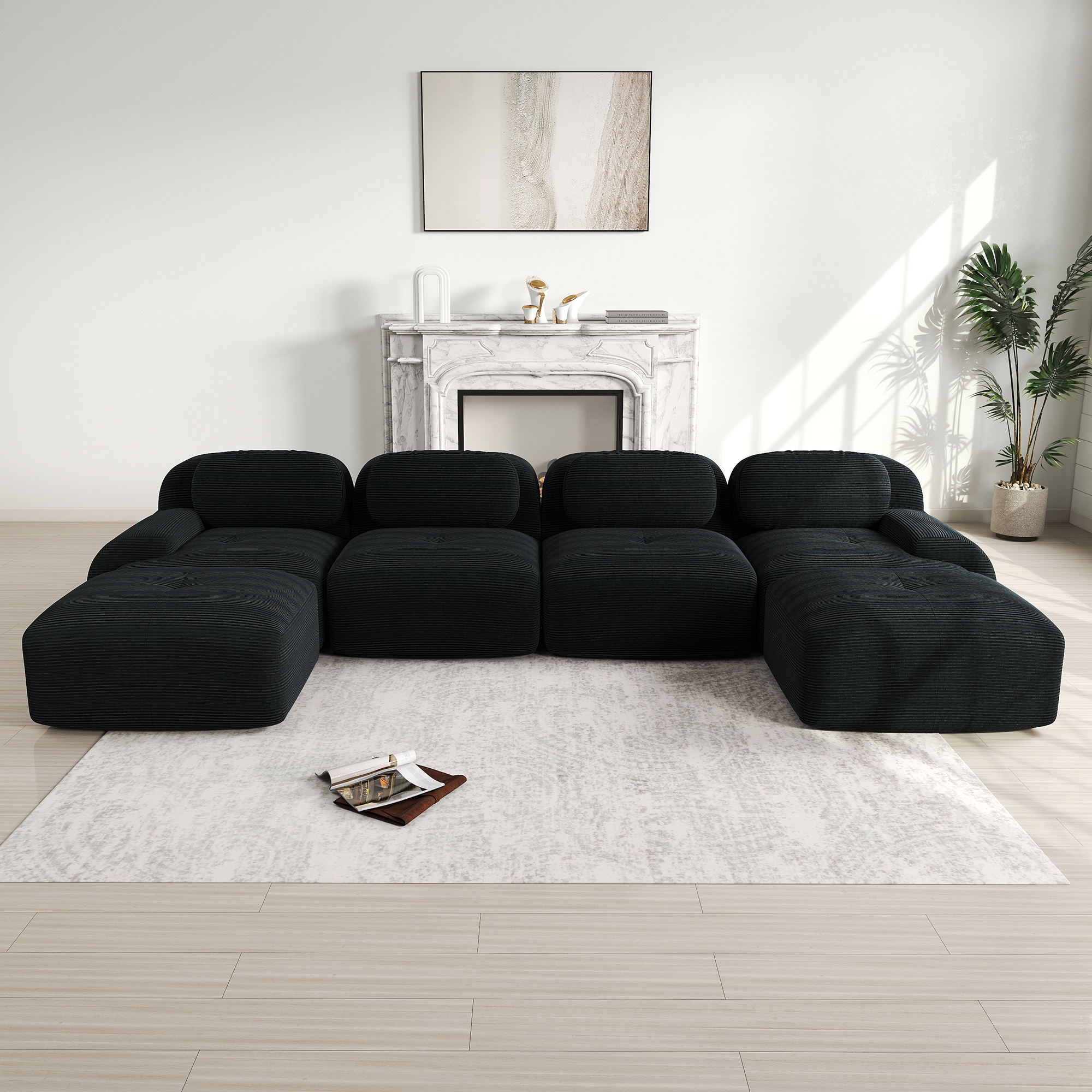 Eifson – Canapé Panoramique En U 388x178x75 Cm – Sofa Modulable En