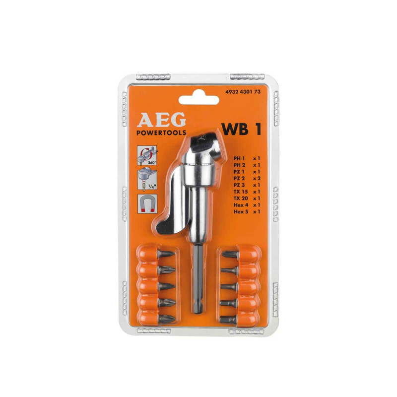 Renvoi d'angle Wb1 et 10 embouts de vissage — photo de l’offre ManoMano