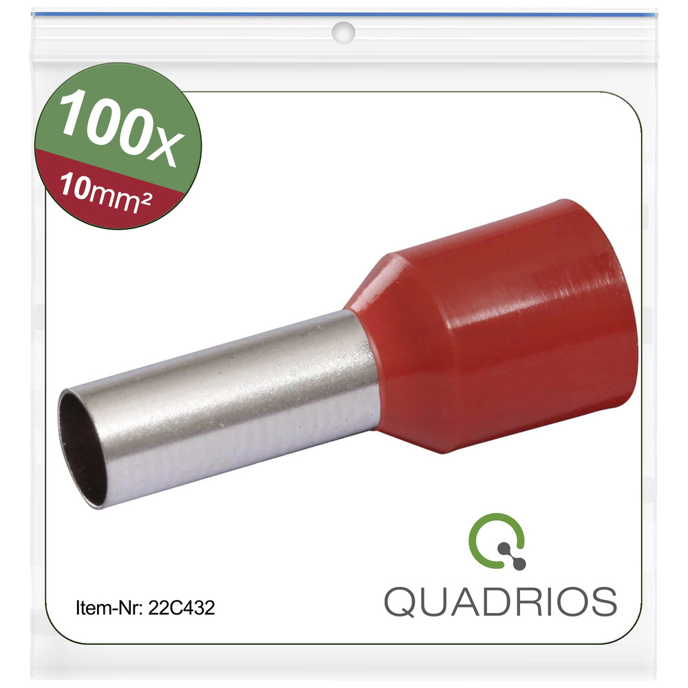 Quadrios Rot 22C432 Aderendhülse 10 Mm² Teilisoliert 1 Set