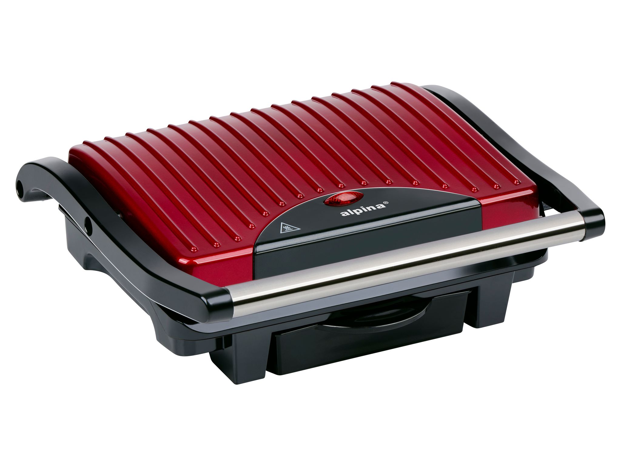Alpina Schwarz/Rot Kontaktgrill, Multigrill, Panini, Sandwich, Fleisch, 1000W - Bild 4