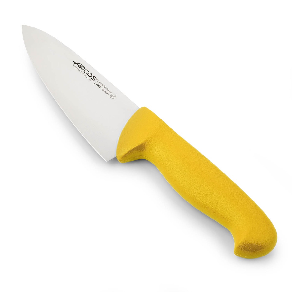 Arcos Gelb Kochmesser Farbe - Prof 292000 Aus Nitrum-Edelstahl Und Mango Ergonomisches Es Polypropylen Und 15 Cm Klinge, Vitrine