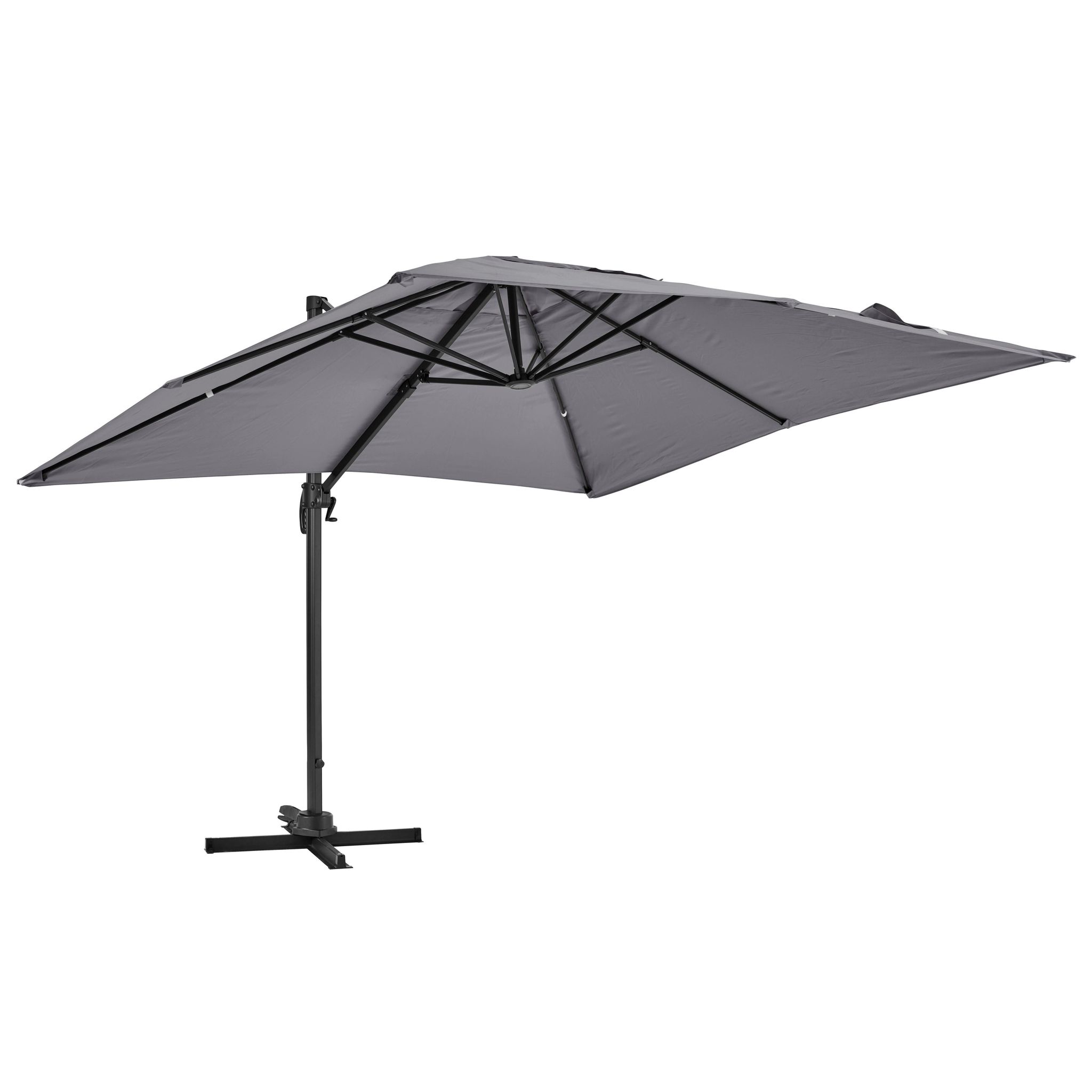 Oviala – Parasol Déporté Inclinable 3 X 3m – Rotation 360° – Toile