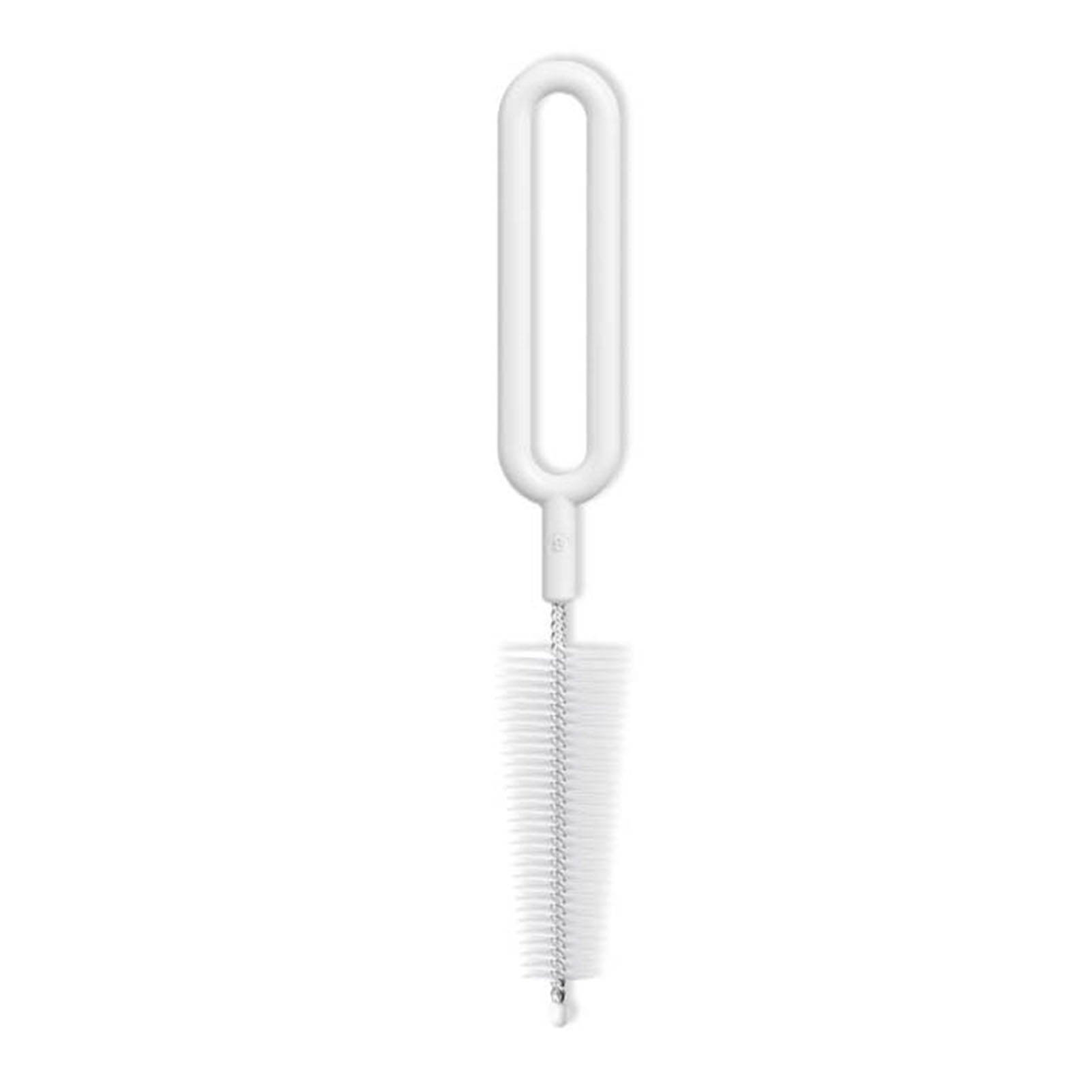 Brosse à biberon et tétine rotative 360°, nylon doux et inox, poils souples, trou de suspension