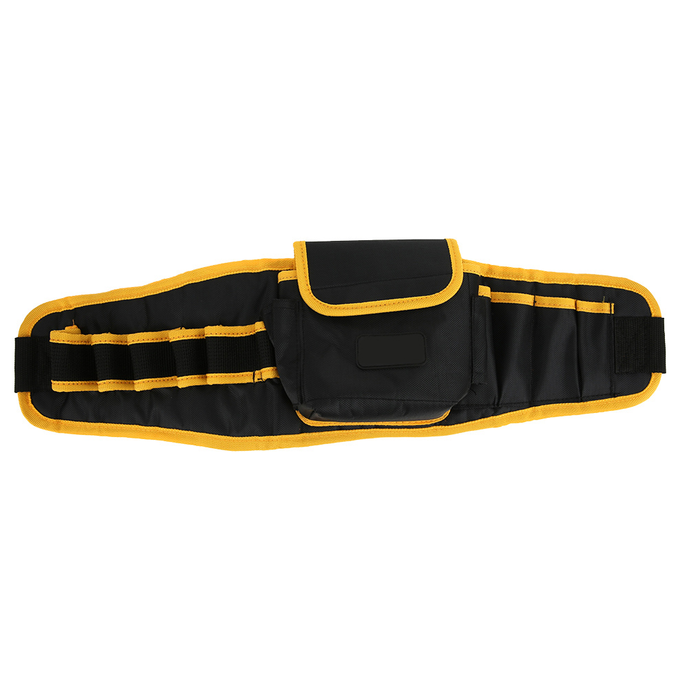 Ceinture porte-outils 14-en-1 en nylon 600D, sac de rangement pour matériel de bricolage, 56 x 18 cm, noir et jaune