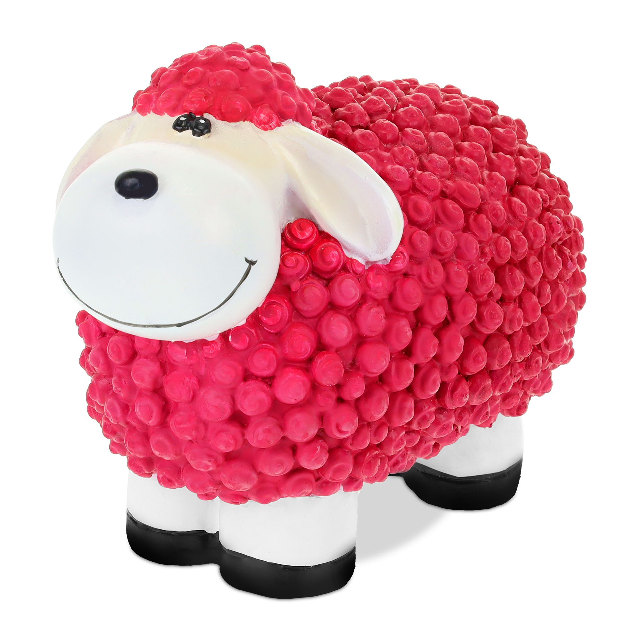 Relaxdays - Garden Decoration Sculpture Sheep Hbt: 16x21x12,5 Cm, Weatherproof, Gift Idea, For Indoors And Outside, Pink