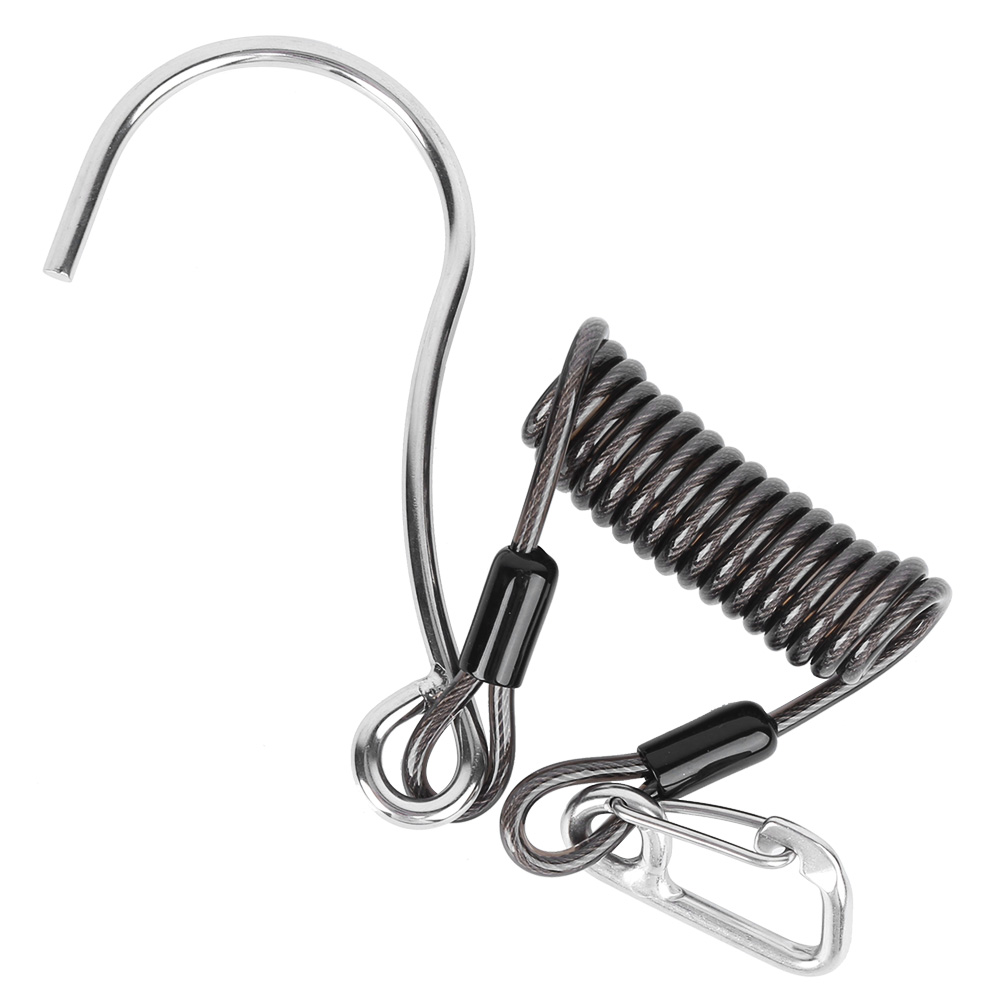 Crochet de dérive plongée en acier inoxydable marin 316, mousqueton de suspension, 13,5 cm, noir