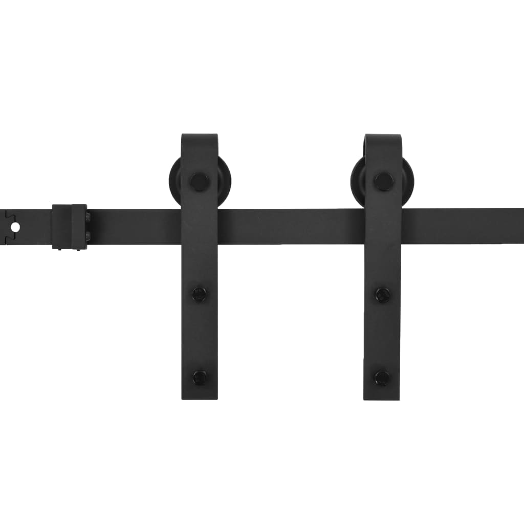 Sliding Door Skien Hardware Kit 183 Cm Steel Black Vidaxl