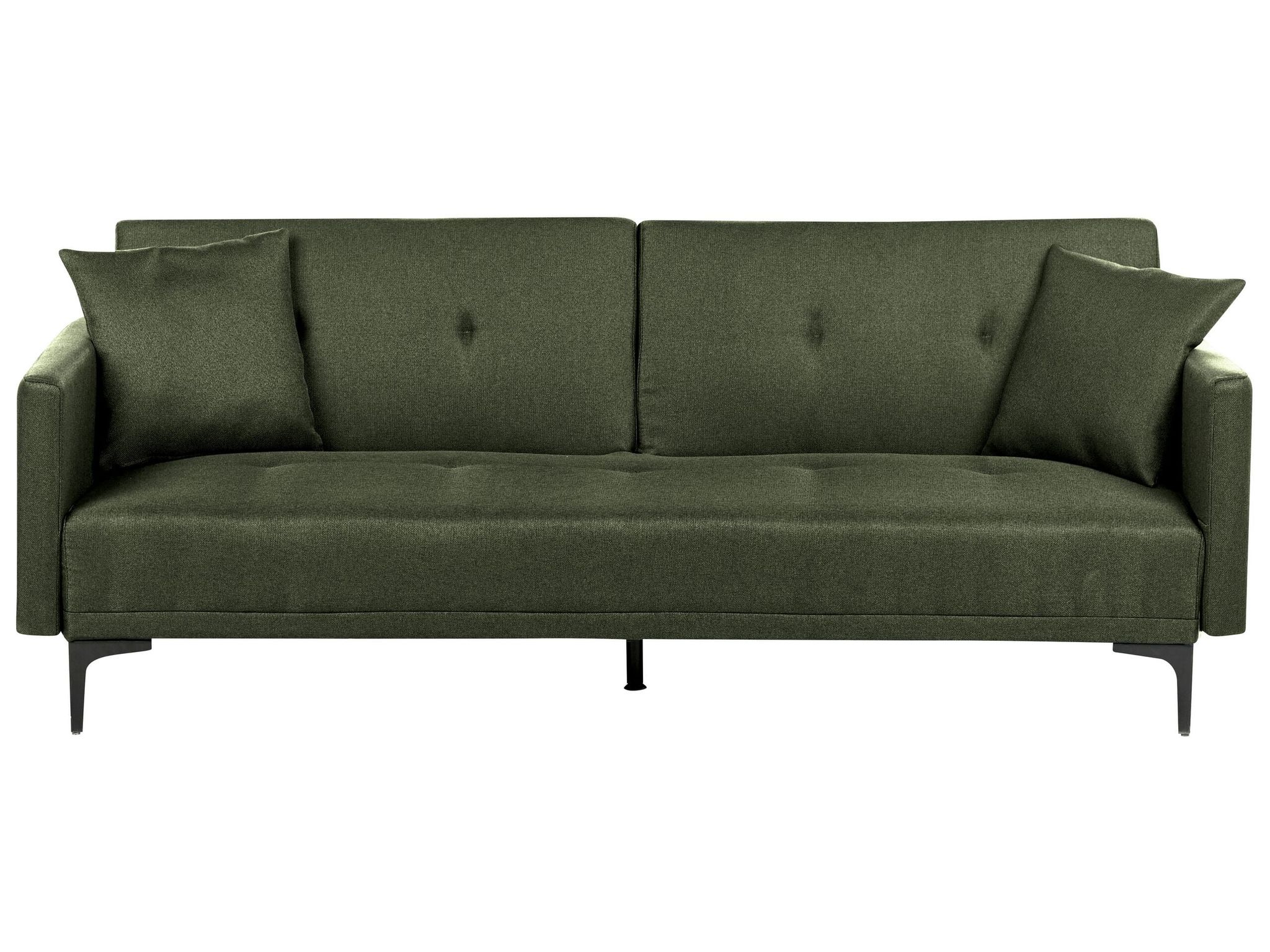 Beliani Sofa Bed 3 Seater Lucan Fabric Dark Green