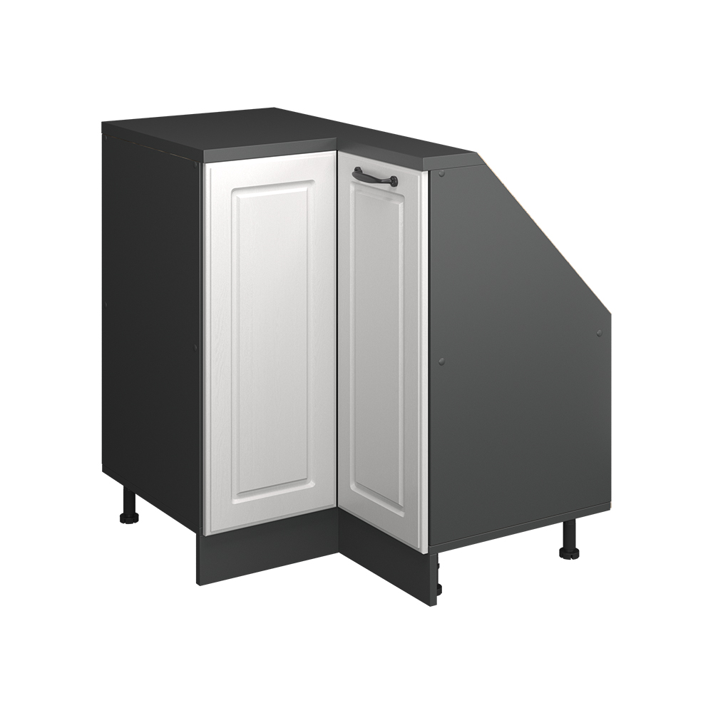 Dachschrägenschrank Eckschrank Rion, Weiß Landhaus/anthrazit, 75.6 X 81.6 Cm Mit 1 Tür, Vicco