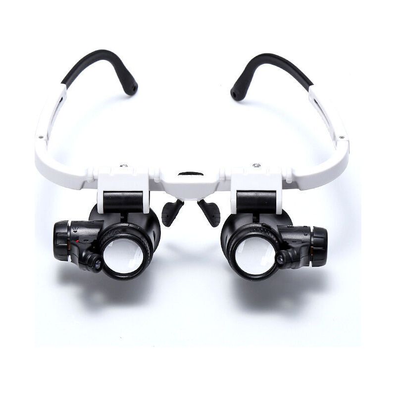 Loupe à main double œil éclairée LED, grossissements 8x 15x 23x, pour montres bijoux et horloges