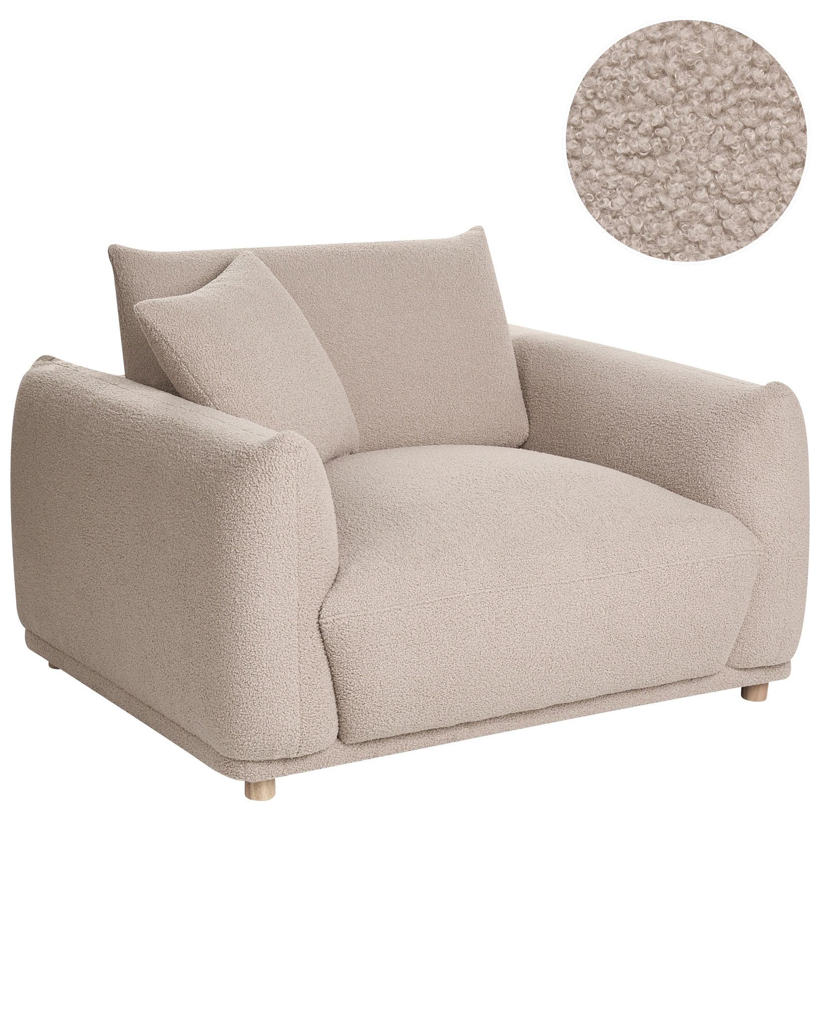 Beliani Sessel Jubek Bouclé Beige