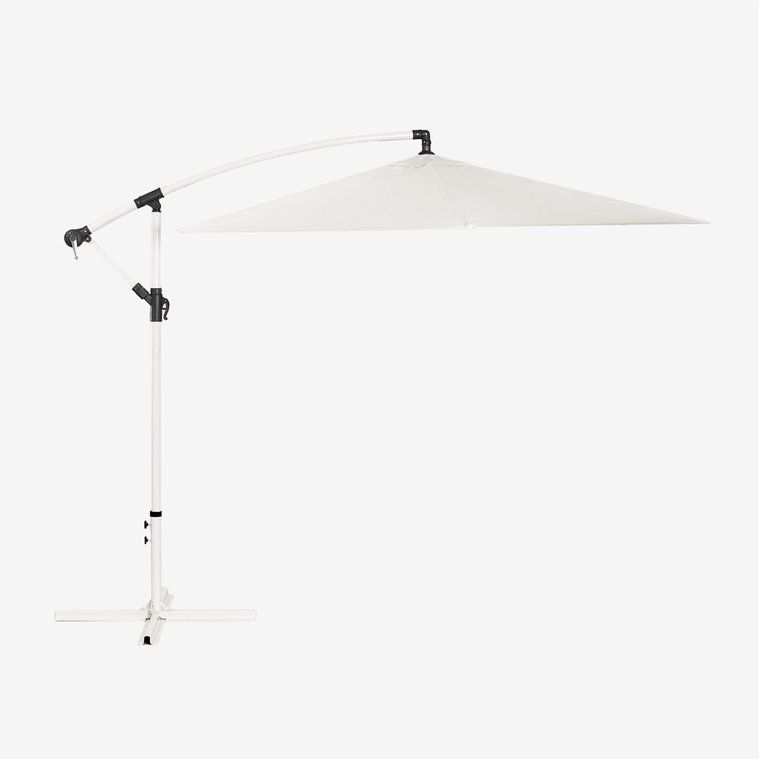 Sklum - Parasol Ø295 Cm En Tissu Et Acier Gerran Blanc Gardenia