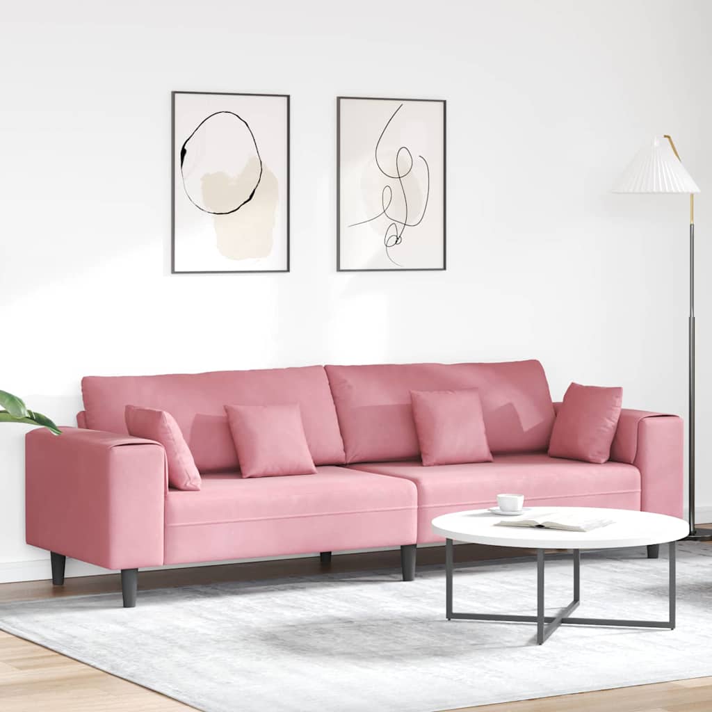 Velvet Sofa With Cushion Pink 209 Cm Velvet Vidaxl