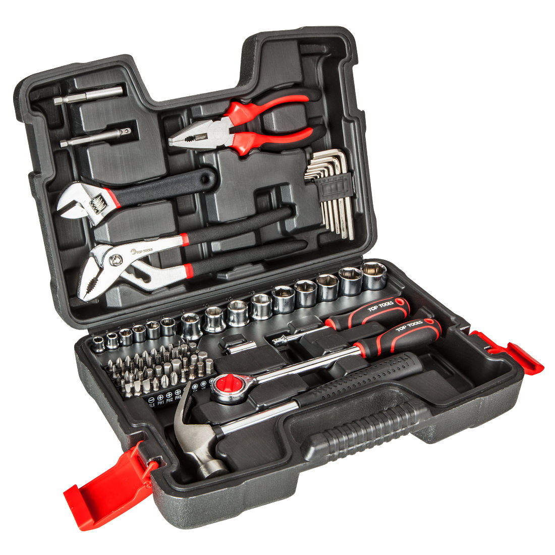 Schwarz Top-Tools Werkzeugset 81 Teile Kunststoffkoffer - Bild 4