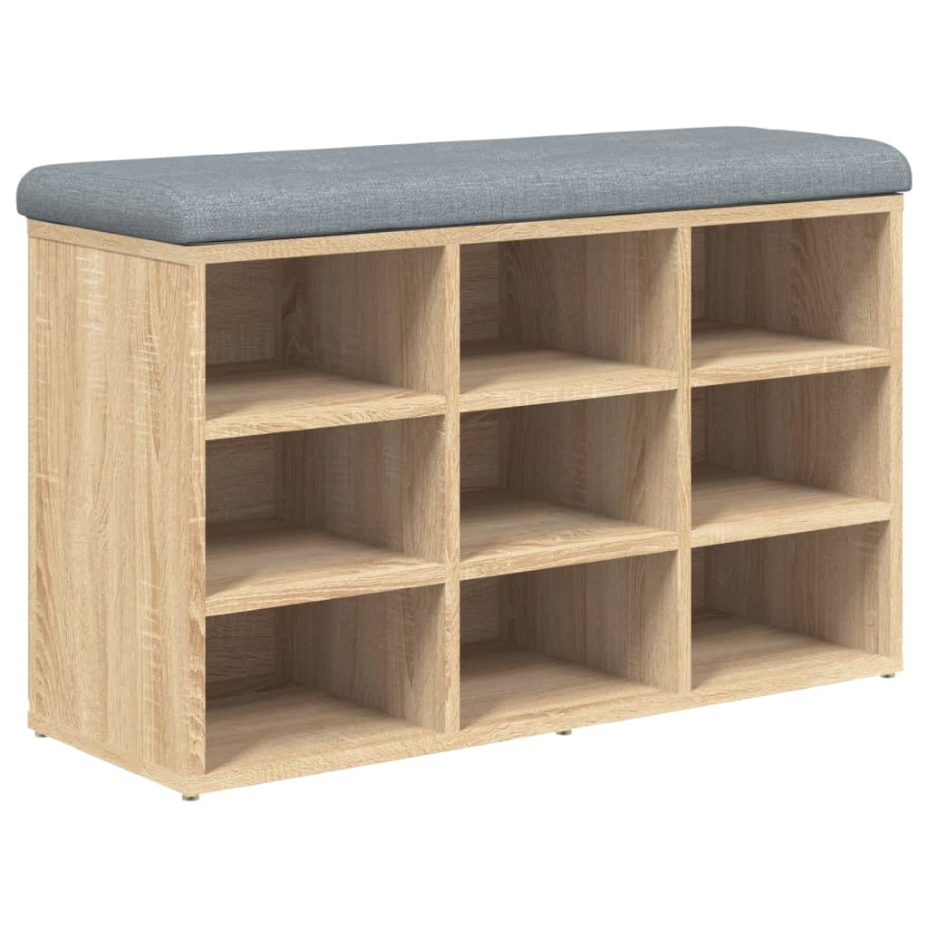 Shoe Bench Sonoma Oak 82x32x50 Cm Engineered Wood Vidaxl