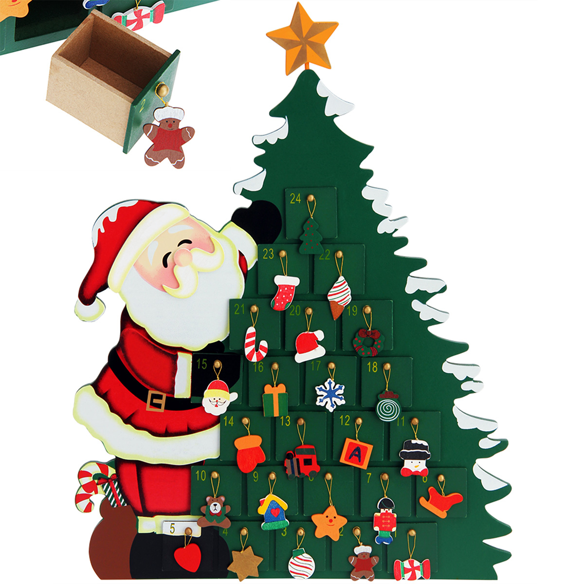 Spielwerk® Adventskalender Zum Selbstbefüllen 24 Türchen Nachhaltig Wiederverwendbar Kinder Mädchen Jungen Weihnachtskalender Diy Holz Dekoration Adventskalender Weihnachtsmann