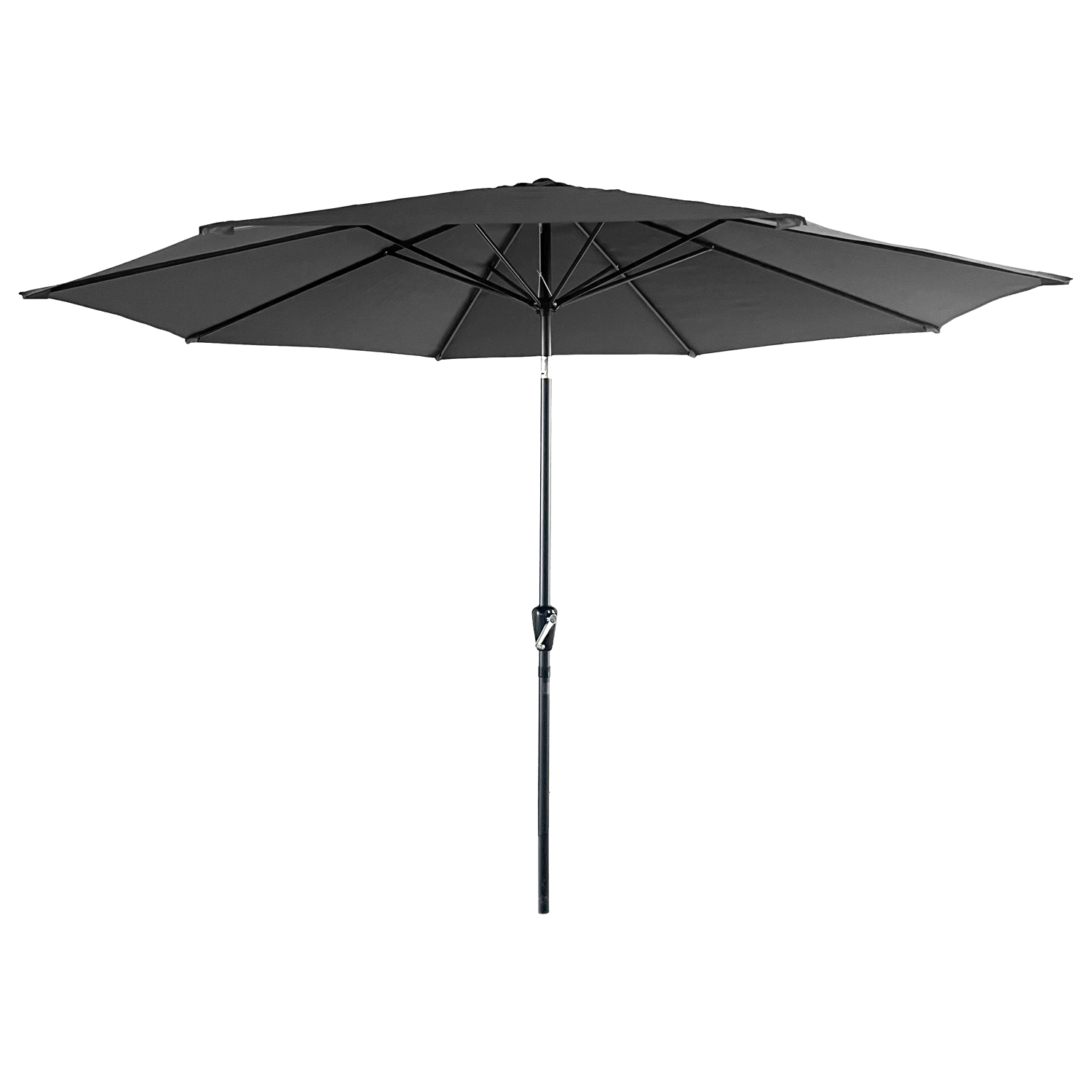 Parasol Droit Hapuna Rond 3,30m De Diamètre Gris - Happy Garden
