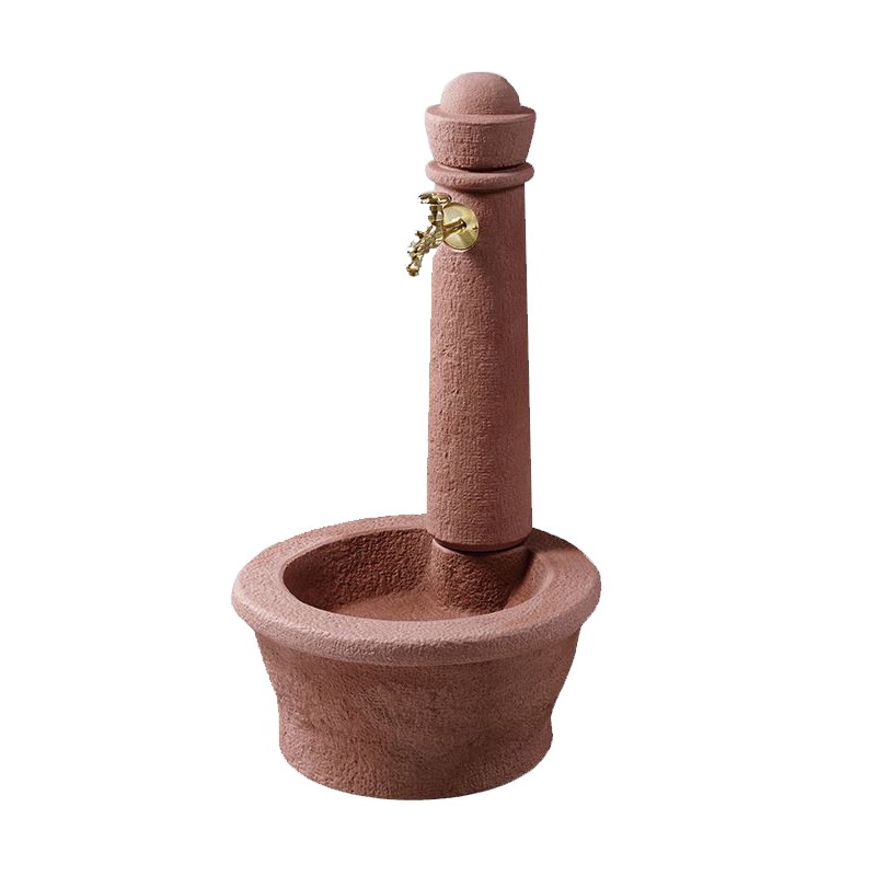 Suinga Fuente de Jardín Piedra Roma Rojizo Imitación Piedra Natural - Altura